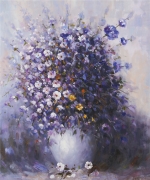 květinový motiv, fialová, květina ve váze, obraz do bytu na zeď
